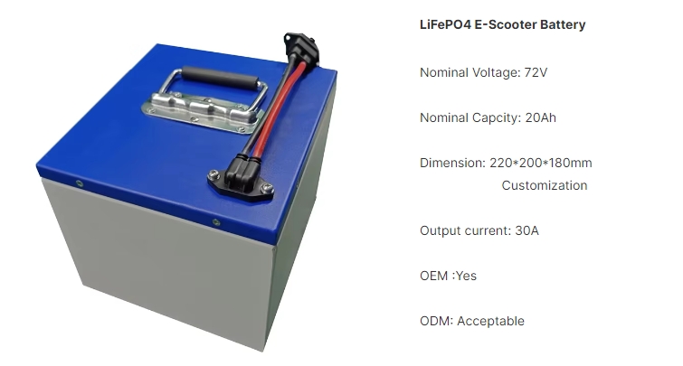 72V 20Ah Deep Cycle LiFePO4 Battery