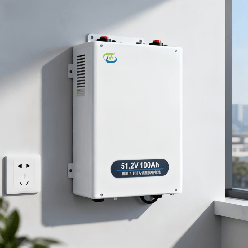 Wandmontierter 51,2-V-100-Ah-Lithium-Ionen-Akku
